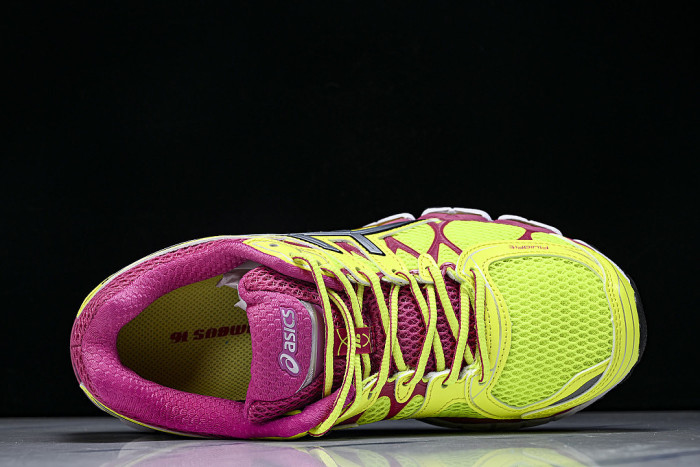 T485N-0793 GEL-NIMBUS 16 SPORTIVE CASUAL RUNNING SHOES GREEN/PINK/GREEN