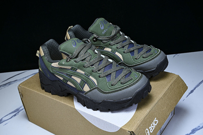 1203A817-020 GEL-TRUCK OUTDOOR SPORTS HIKING SHOES GREEN/BROWN/BLACK/NAVY BLUE