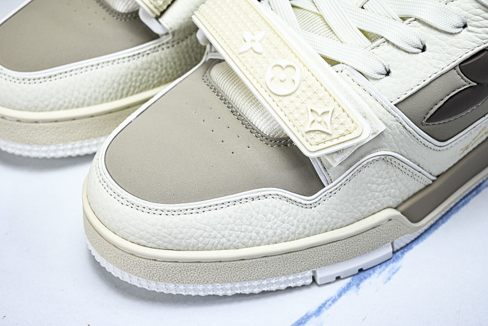 LEATHER SPORTS SHOES WHITE/BROWN/WHITE