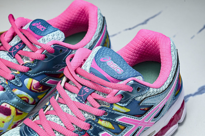 T485Q-0235 GEL-NIMBUS 16 SPORTIVE CASUAL RUNNING SHOES BLUE/PINK/GREEN/RED