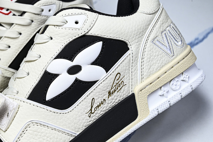 LEATHER SPORTS SHOES WHITE/BLACK/WHITE