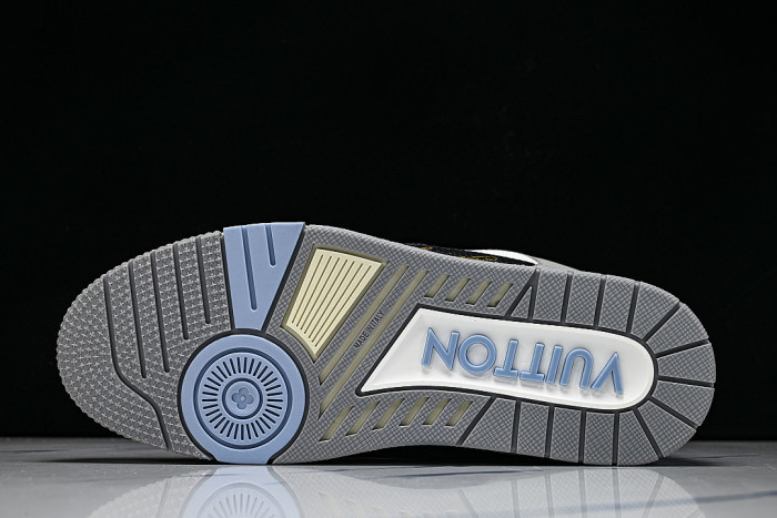 LEATHER SPORTS SHOES WHITE/BLACK/GREY/BLUE