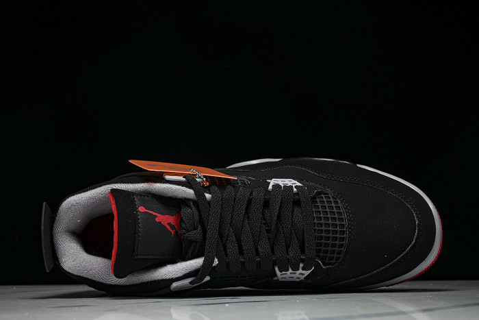 IX8180-001 AIR JORDAN 4 RETRO BRED AJ4 CASUAL SHOES BLACK/INKINESS