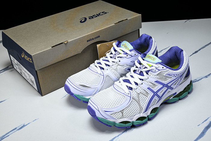 T566N-9101 GEL-NIMBUS 16 SPORTIVE CASUAL RUNNING SHOES WHITE/PURPLE/GREEN