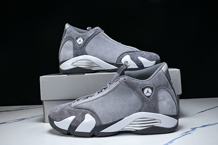FJ3460-012 JORDAN 14 RETRO FLINT GREY/STEALTH GREY/WHITE