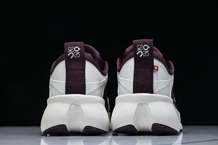 ON RUNNING LEISURE SPORTS SHOES WHITE/WINE RED