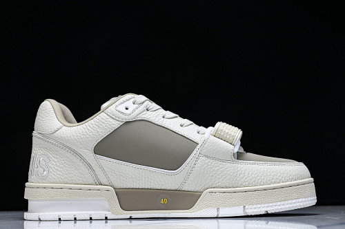LEATHER SPORTS SHOES WHITE/BROWN/WHITE