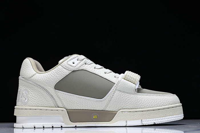 LEATHER SPORTS SHOES WHITE/BROWN/WHITE