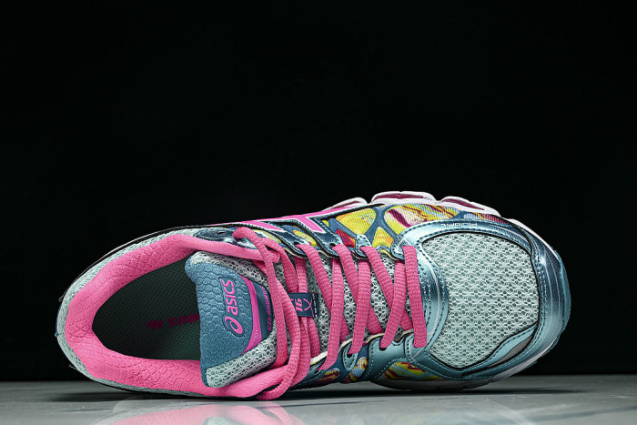 T485Q-0235 GEL-NIMBUS 16 SPORTIVE CASUAL RUNNING SHOES BLUE/PINK/GREEN/RED