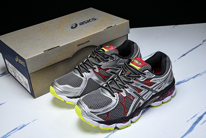 T437N-9790 GEL-NIMBUS 16 SPORTIVE CASUAL RUNNING SHOES GREY/SILVER/RED/BLACK/GREEN