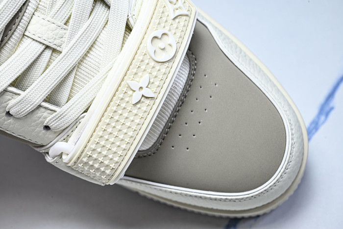 LEATHER SPORTS SHOES WHITE/BROWN/WHITE