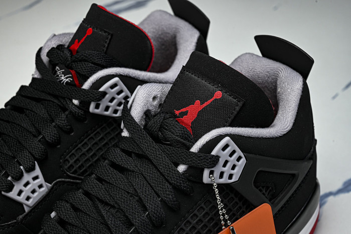IX8180-001 AIR JORDAN 4 RETRO BRED AJ4 CASUAL SHOES BLACK/INKINESS