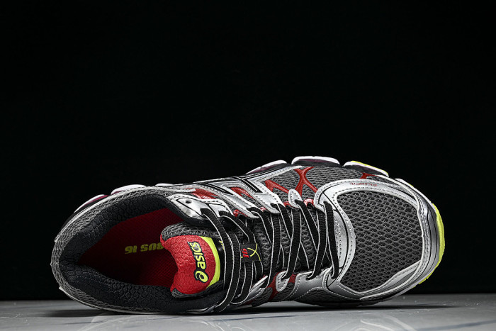 T437N-9790 GEL-NIMBUS 16 SPORTIVE CASUAL RUNNING SHOES GREY/SILVER/RED/BLACK/GREEN