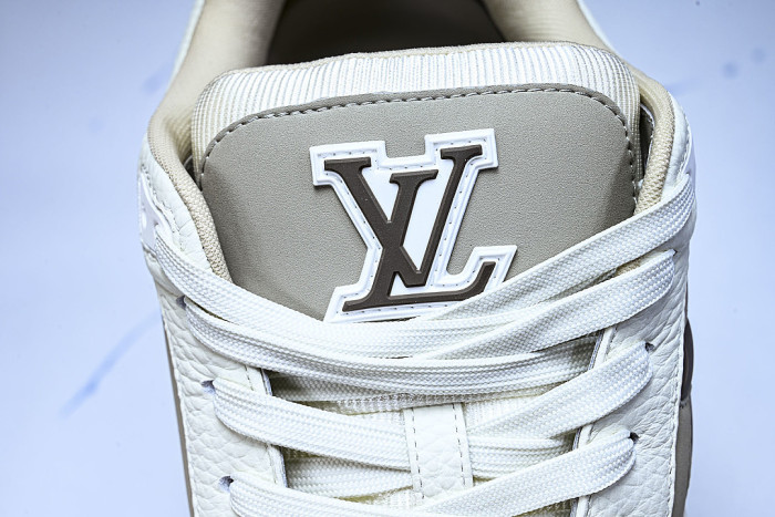 LEATHER SPORTS SHOES WHITE/BROWN/WHITE