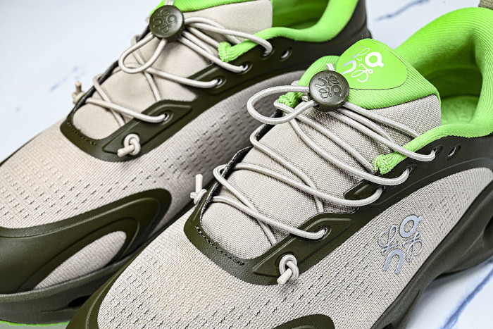 ON RUNNING LEISURE SPORTS SHOES BEIGE/GREEN
