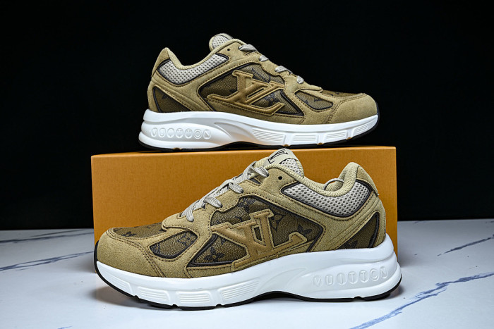 MESH-WOVEN SPORTY CASUAL RUNNING SHOES BROWN/BROWN/BROWN
