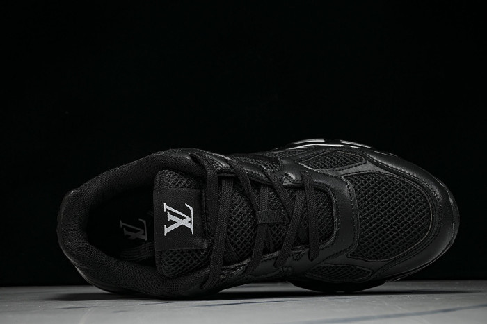 MESH-WOVEN SPORTY CASUAL RUNNING SHOES BLACK/BLACK/BLACK