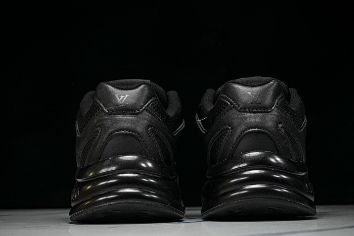 MESH-WOVEN SPORTY CASUAL RUNNING SHOES BLACK/BLACK/BLACK