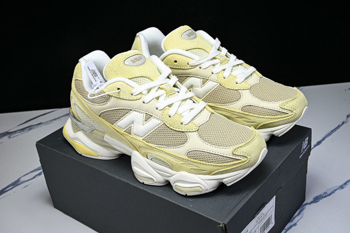 U90606U0 RETRO CASUAL SPORTS JOGGING SHOES YELLOW/WHITE/YELLOW