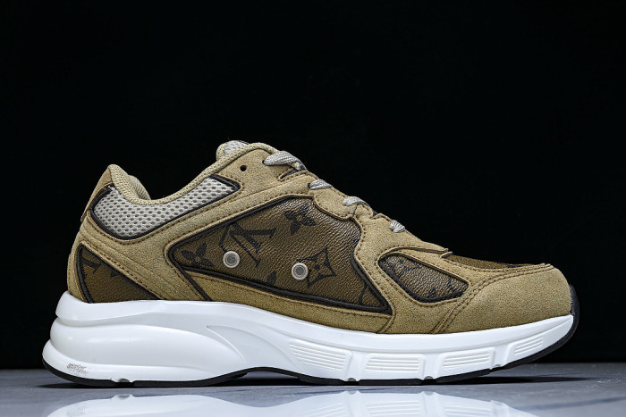 MESH-WOVEN SPORTY CASUAL RUNNING SHOES BROWN/BROWN/BROWN