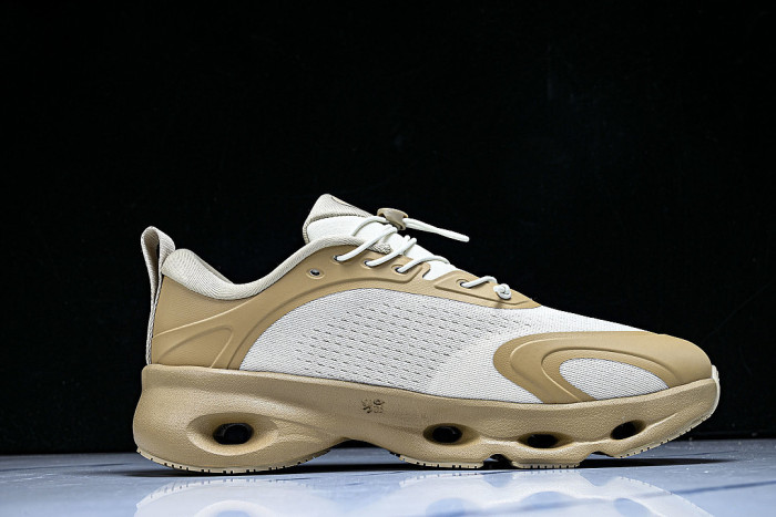 ON RUNNING LEISURE SPORTS SHOES WHITE/BROWN