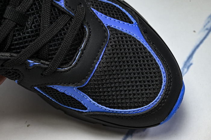 MESH-WOVEN SPORTY CASUAL RUNNING SHOES BLACK/BLUE/BLACK