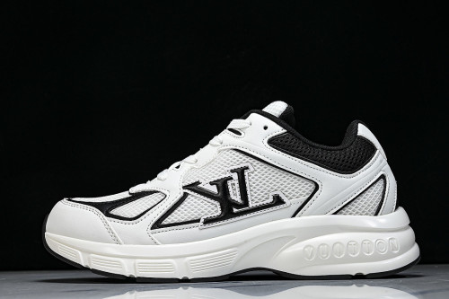 MESH-WOVEN SPORTY CASUAL RUNNING SHOES WHITE/BLACK/WHITE