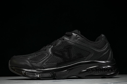 MESH-WOVEN SPORTY CASUAL RUNNING SHOES BLACK/BLACK/BLACK