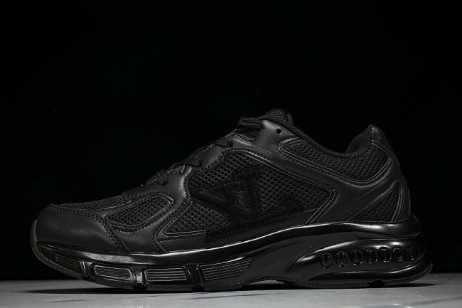 MESH-WOVEN SPORTY CASUAL RUNNING SHOES BLACK/BLACK/BLACK