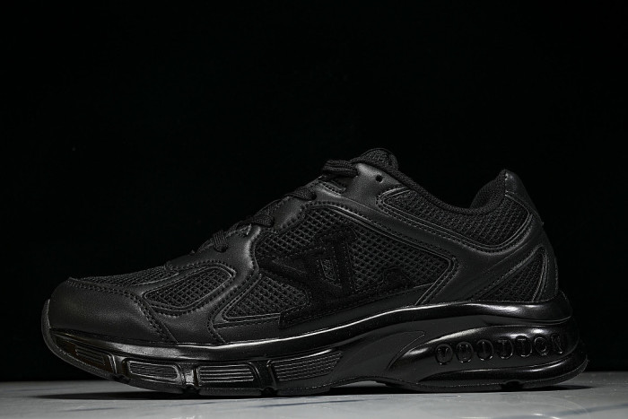 MESH-WOVEN SPORTY CASUAL RUNNING SHOES BLACK/BLACK/BLACK