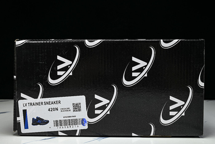 MESH-WOVEN SPORTY CASUAL RUNNING SHOES BLACK/BLUE/BLACK