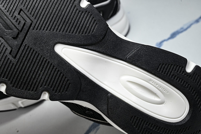 MESH-WOVEN SPORTY CASUAL RUNNING SHOES BLACK/WHITE/BLACK