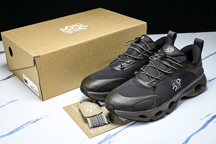 ON RUNNING LEISURE SPORTS SHOES BLACK/DARK BROWN