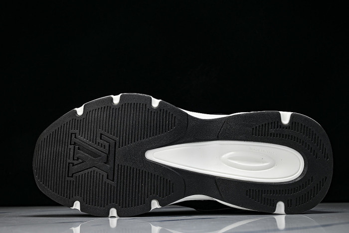 MESH-WOVEN SPORTY CASUAL RUNNING SHOES BLACK/WHITE/BLACK