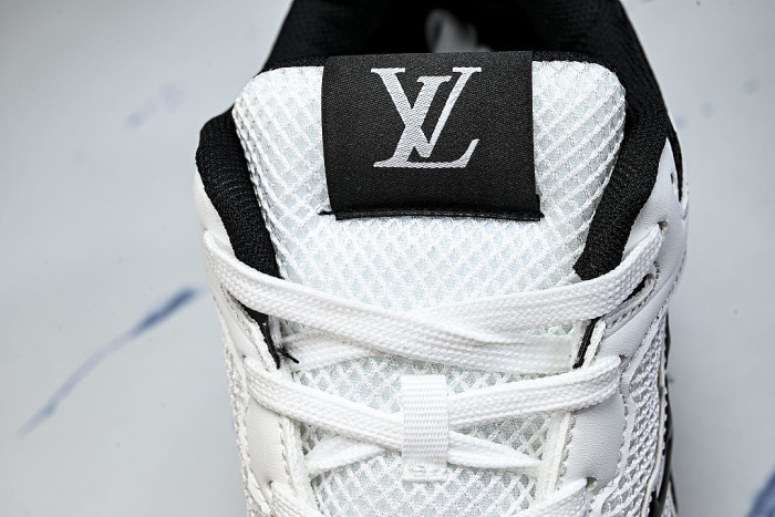MESH-WOVEN SPORTY CASUAL RUNNING SHOES WHITE/BLACK/WHITE