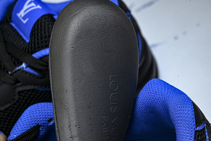 MESH-WOVEN SPORTY CASUAL RUNNING SHOES BLACK/BLUE/BLACK