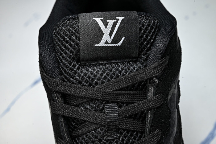 MESH-WOVEN SPORTY CASUAL RUNNING SHOES BLACK/WHITE/BLACK