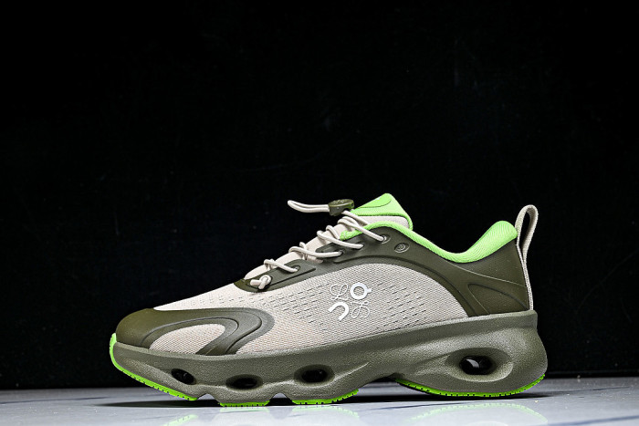 ON RUNNING LEISURE SPORTS SHOES BEIGE/GREEN