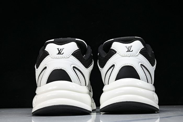 MESH-WOVEN SPORTY CASUAL RUNNING SHOES WHITE/BLACK/WHITE