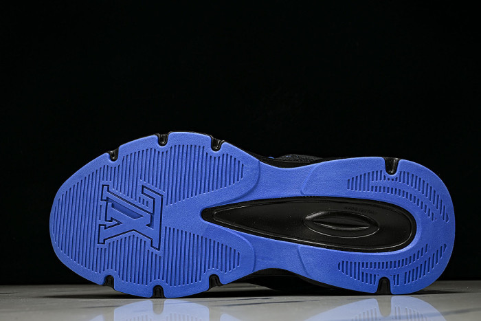 MESH-WOVEN SPORTY CASUAL RUNNING SHOES BLACK/BLUE/BLACK