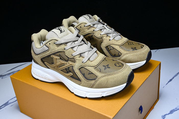 MESH-WOVEN SPORTY CASUAL RUNNING SHOES BROWN/BROWN/BROWN