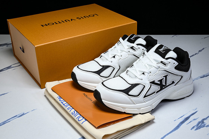 MESH-WOVEN SPORTY CASUAL RUNNING SHOES WHITE/BLACK/WHITE