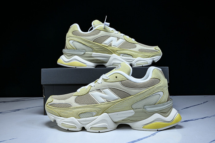 U90606U0 RETRO CASUAL SPORTS JOGGING SHOES YELLOW/WHITE/YELLOW