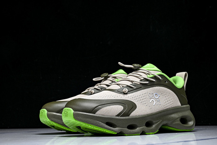ON RUNNING LEISURE SPORTS SHOES BEIGE/GREEN
