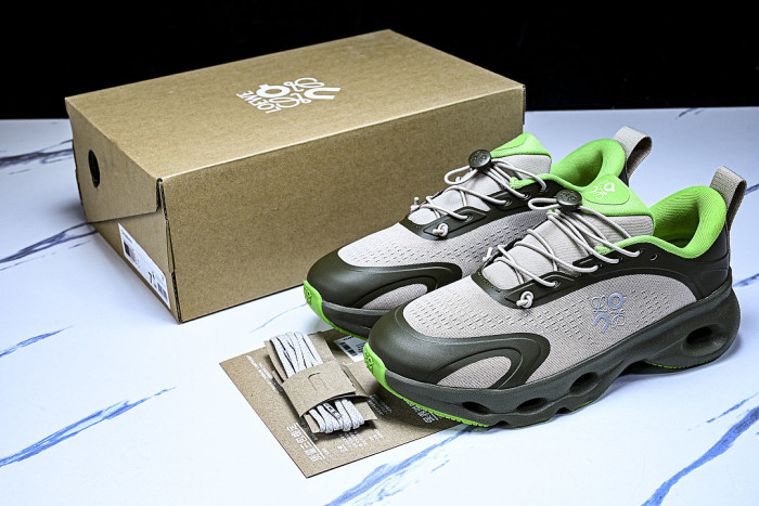 ON RUNNING LEISURE SPORTS SHOES BEIGE/GREEN