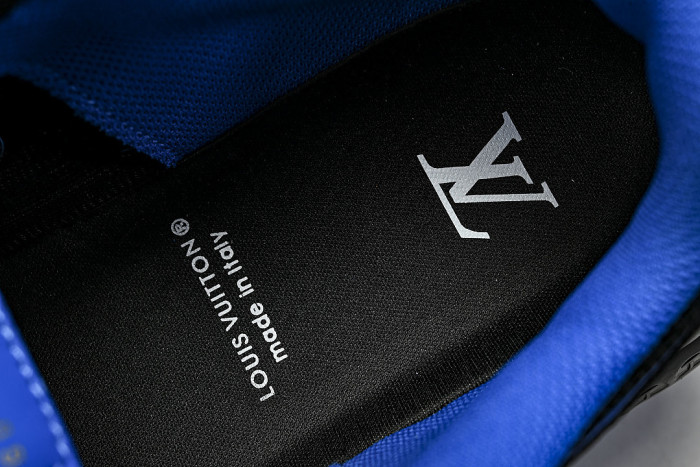 MESH-WOVEN SPORTY CASUAL RUNNING SHOES BLACK/BLUE/BLACK
