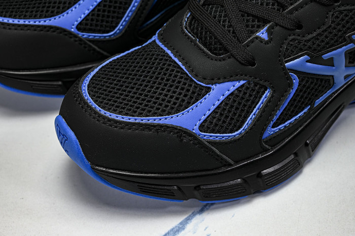 MESH-WOVEN SPORTY CASUAL RUNNING SHOES BLACK/BLUE/BLACK