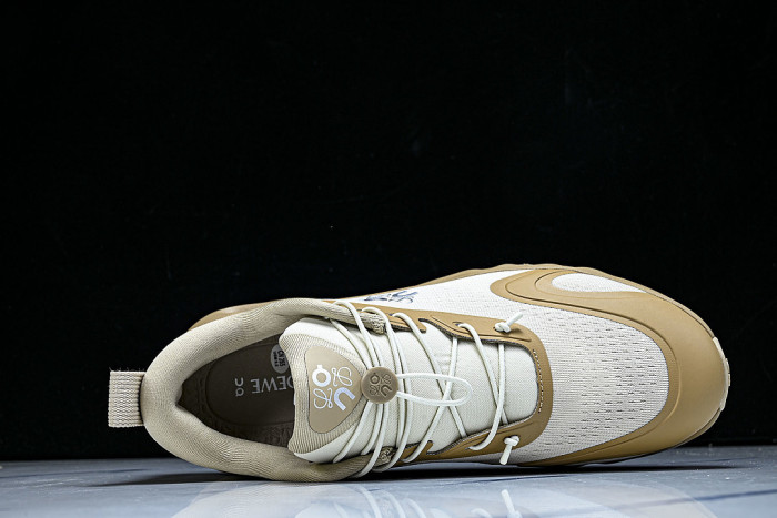 ON RUNNING LEISURE SPORTS SHOES WHITE/BROWN