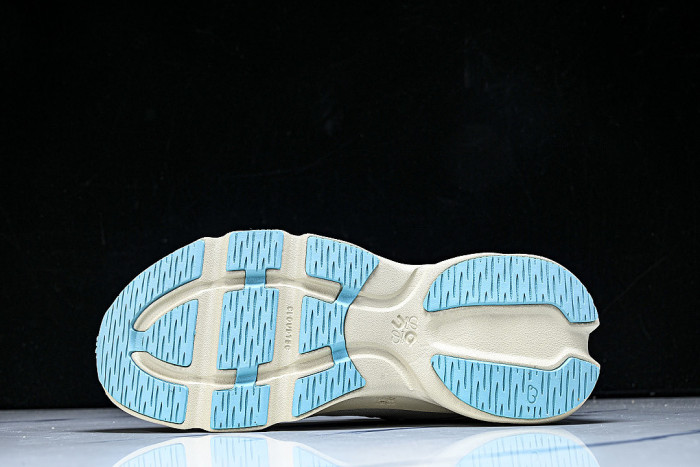 ON RUNNING LEISURE SPORTS SHOES BEIGE/BLUE/BEIGE