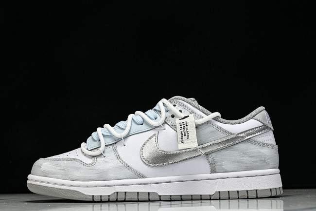 HF5441-105 DUNK LOW CASUAL SNEAKERS WHITE/LIGHT SMOKE GREY/WHITEC